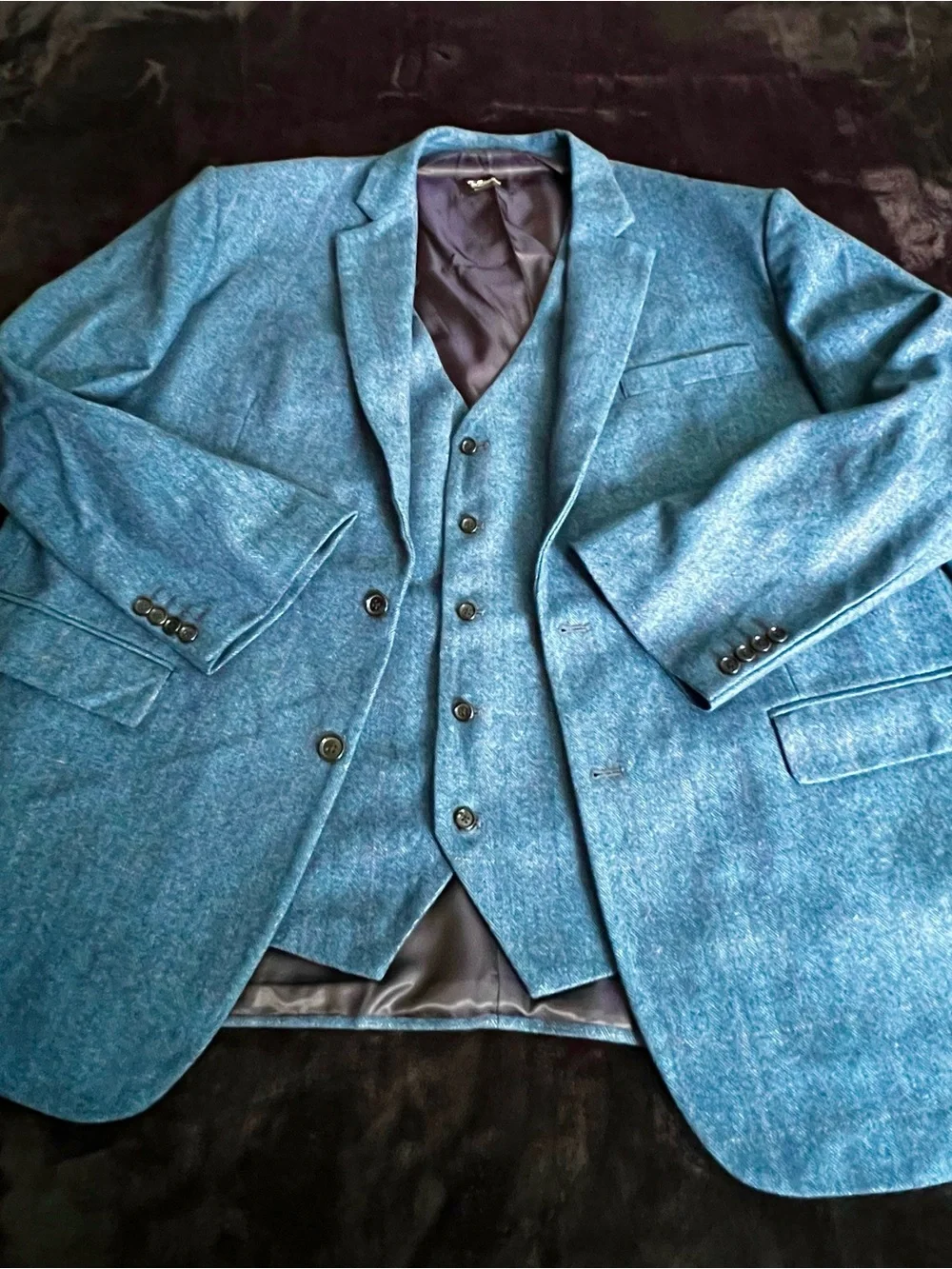 Herringbone Wool Suit with West